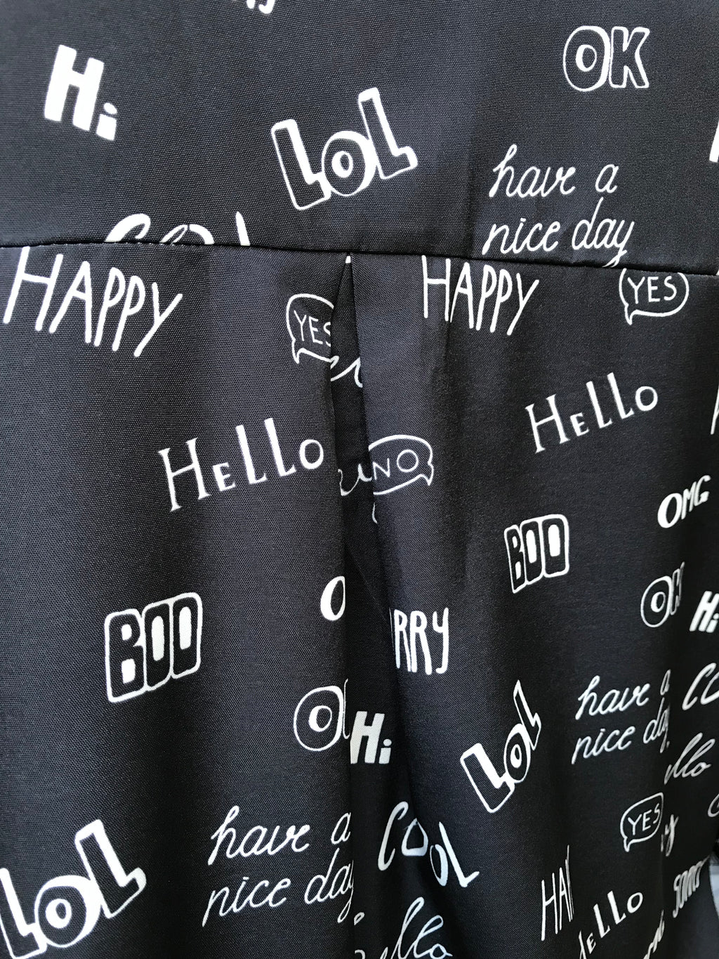 New Tag Black Speech Graphic Button Shirt ... Plus /XL