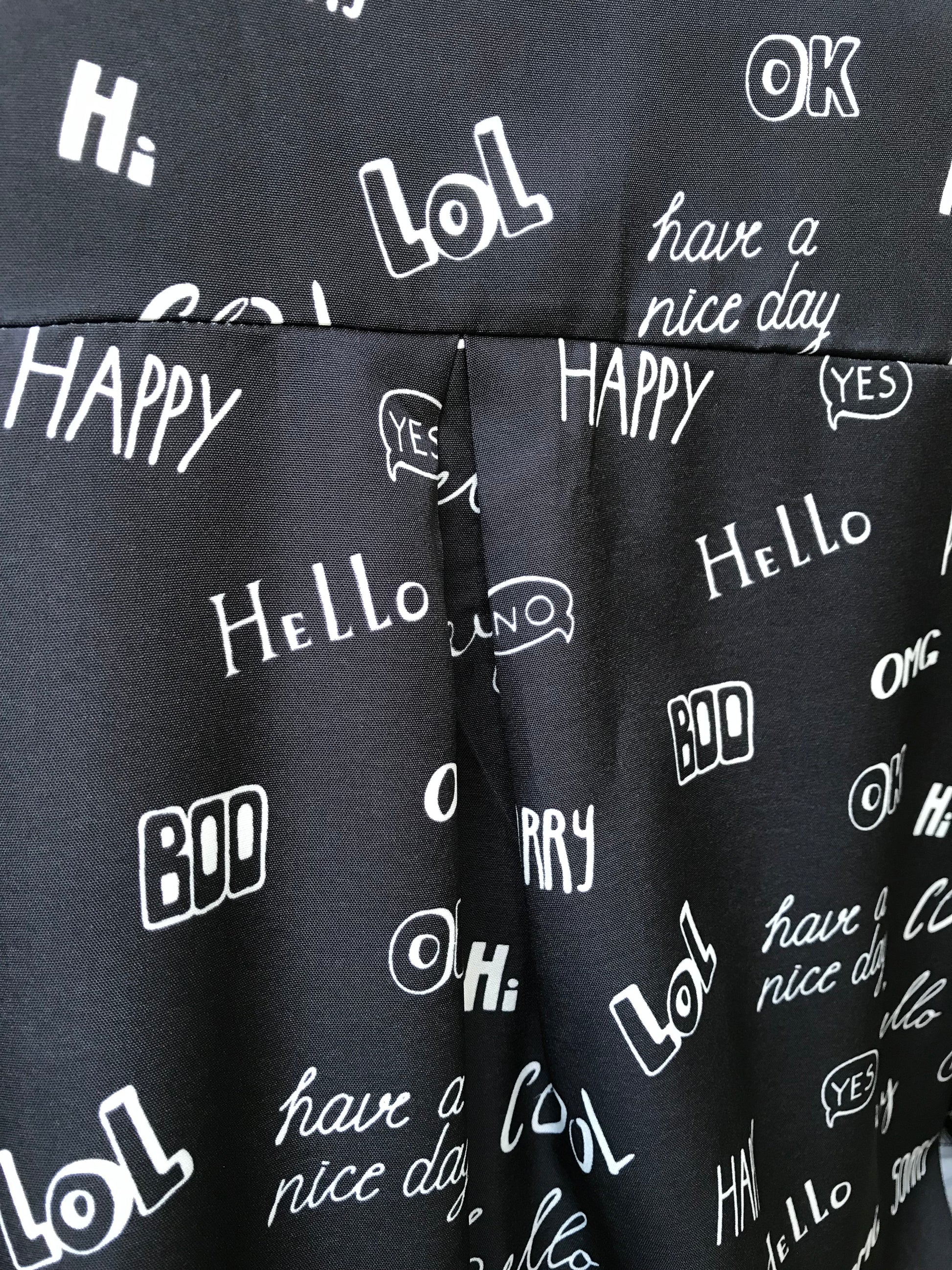 New Tag Black Speech Graphic Button Shirt ... Plus /XL