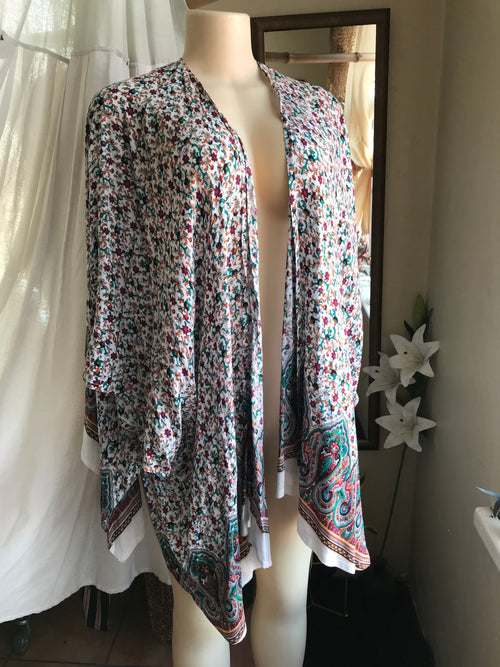 'Do everything in love' Fine floral Print coverup >>> one size