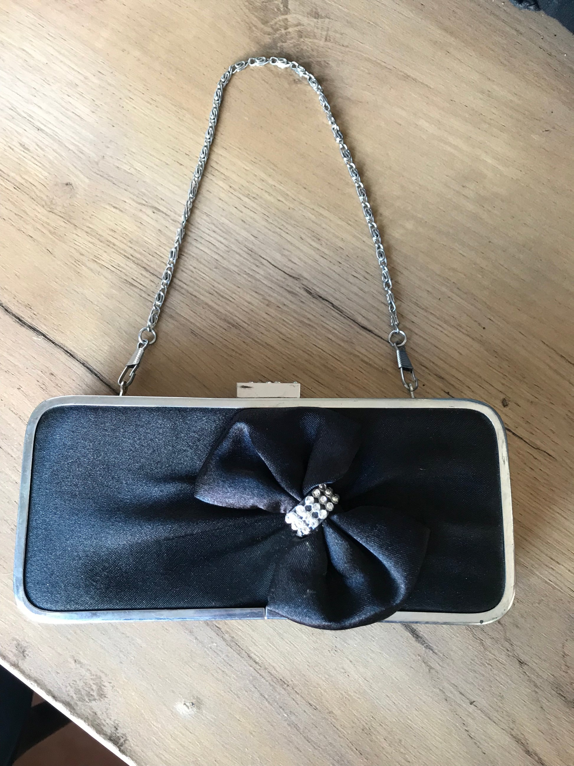 black vintage bow mini purse