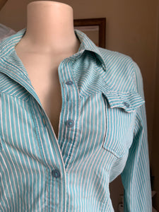 Baby blue stripe professional cotton shirt … M ,,,