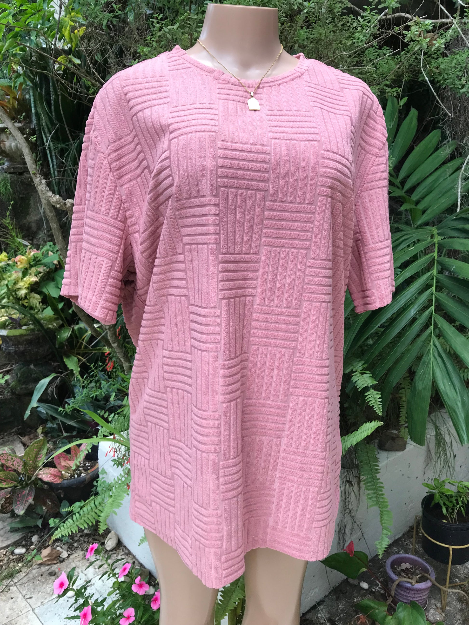 Blush Textured Tee Cross Hatch ... Plus : 2X