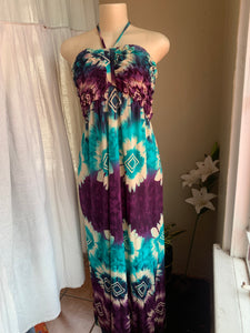 Halter tie dye maxi dress . L