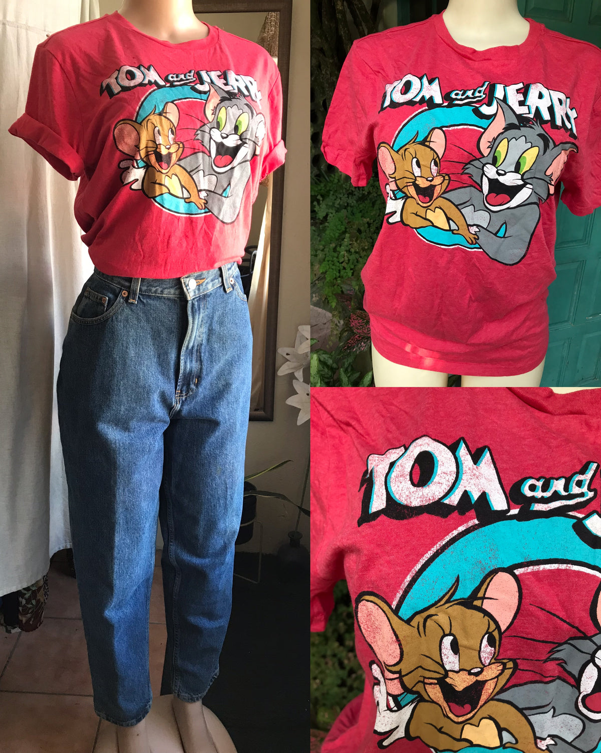 new tom & jerry graphic pop culture tee ;;; L
