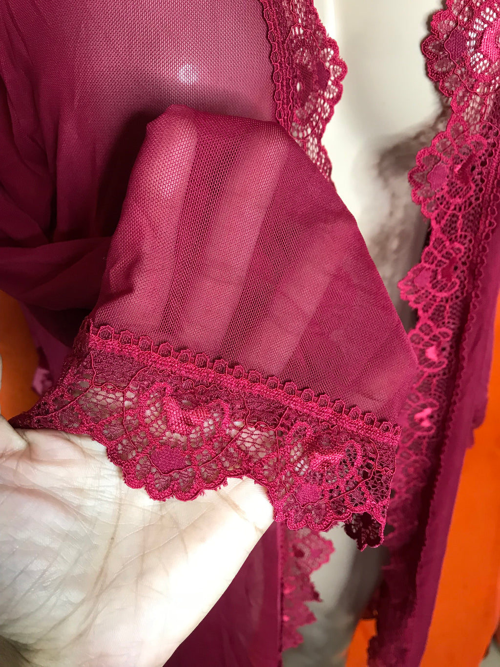 New Red mesh robe lingerie . L