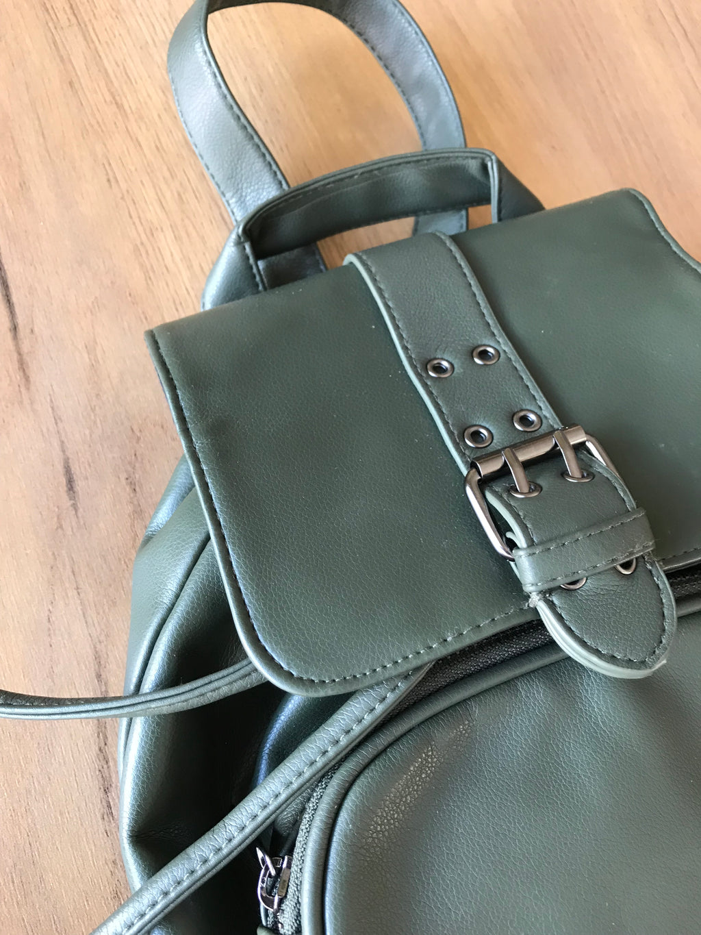 Like new soft touch sage green mini backpack