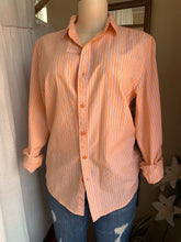 Load image into Gallery viewer, Orange stripe cotton work shirt … M ,,,
