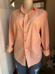 Orange stripe cotton work shirt … M ,,,