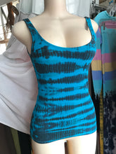 Load image into Gallery viewer, Teal blue Tie dye ribbed tank top … s/m
