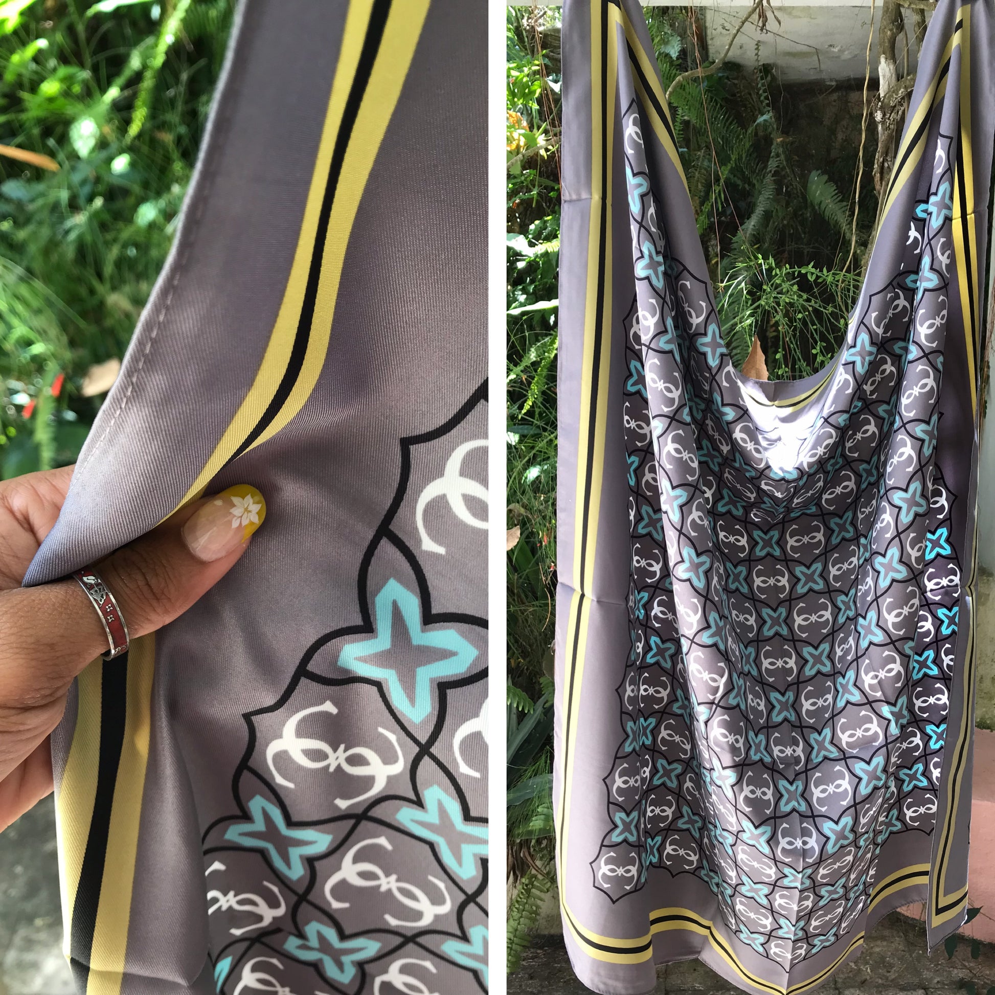 new large size silky scarfs for styling : head/bag/belt : colours vary