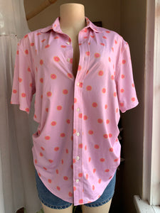 Pink grapefruit print Mens shirt … mens S