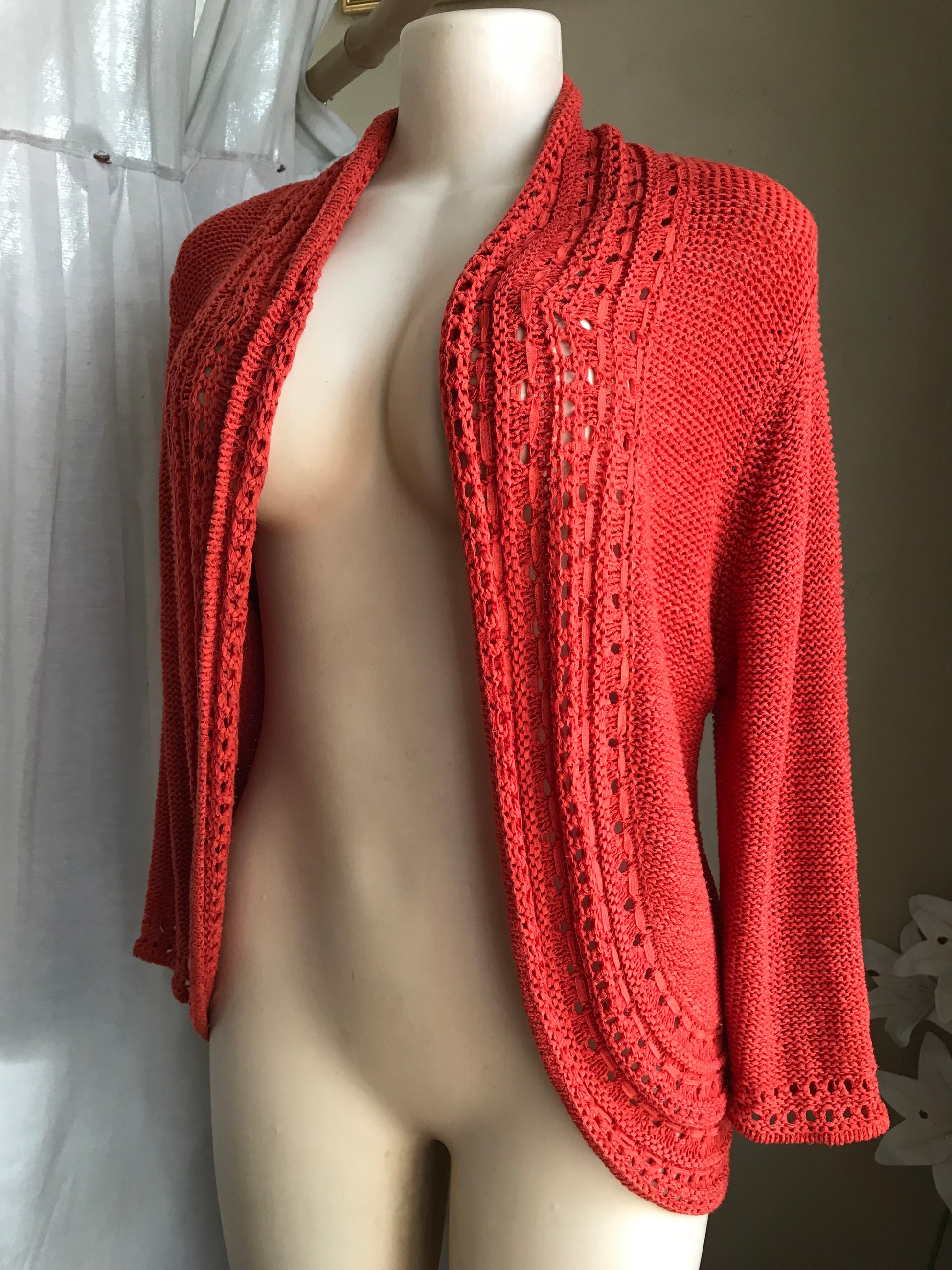 vintage rust knit cardigan ... L