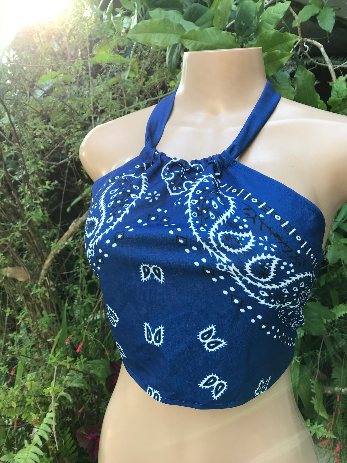 Blue bandana crop top... One Size /XL