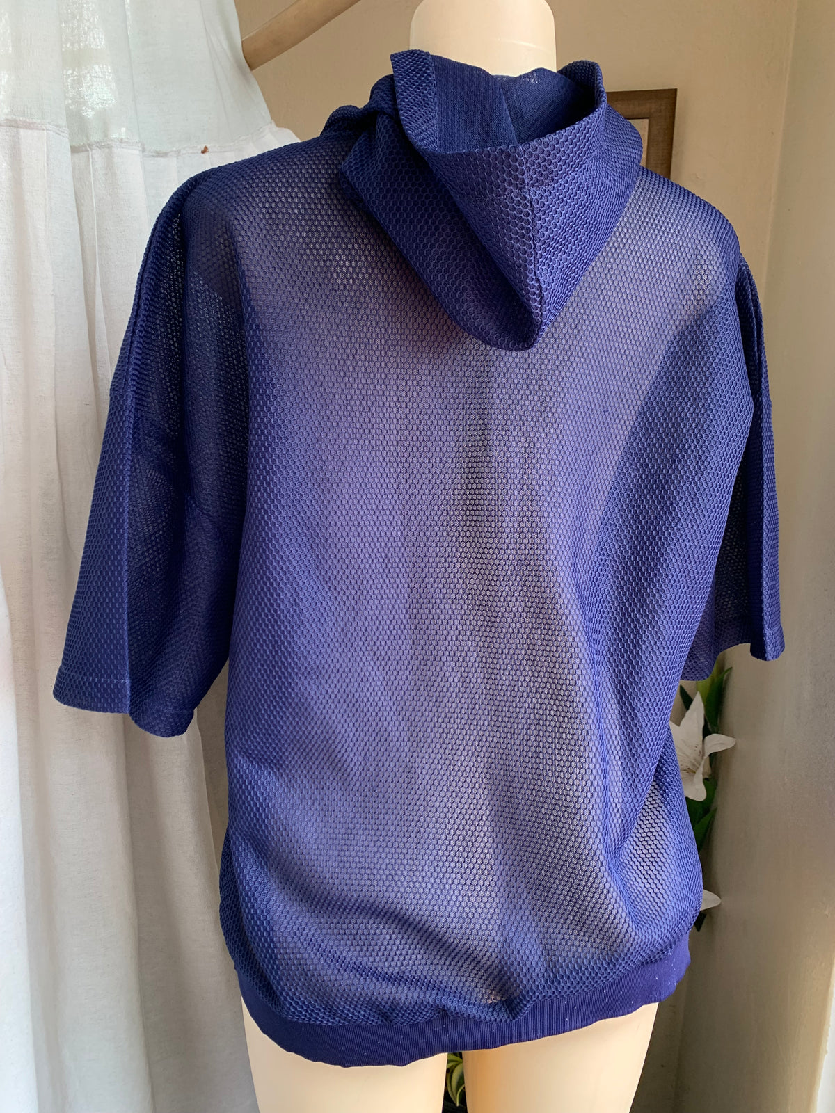 Navy blue mesh hoodie <<< fits up to L ... ;;;
