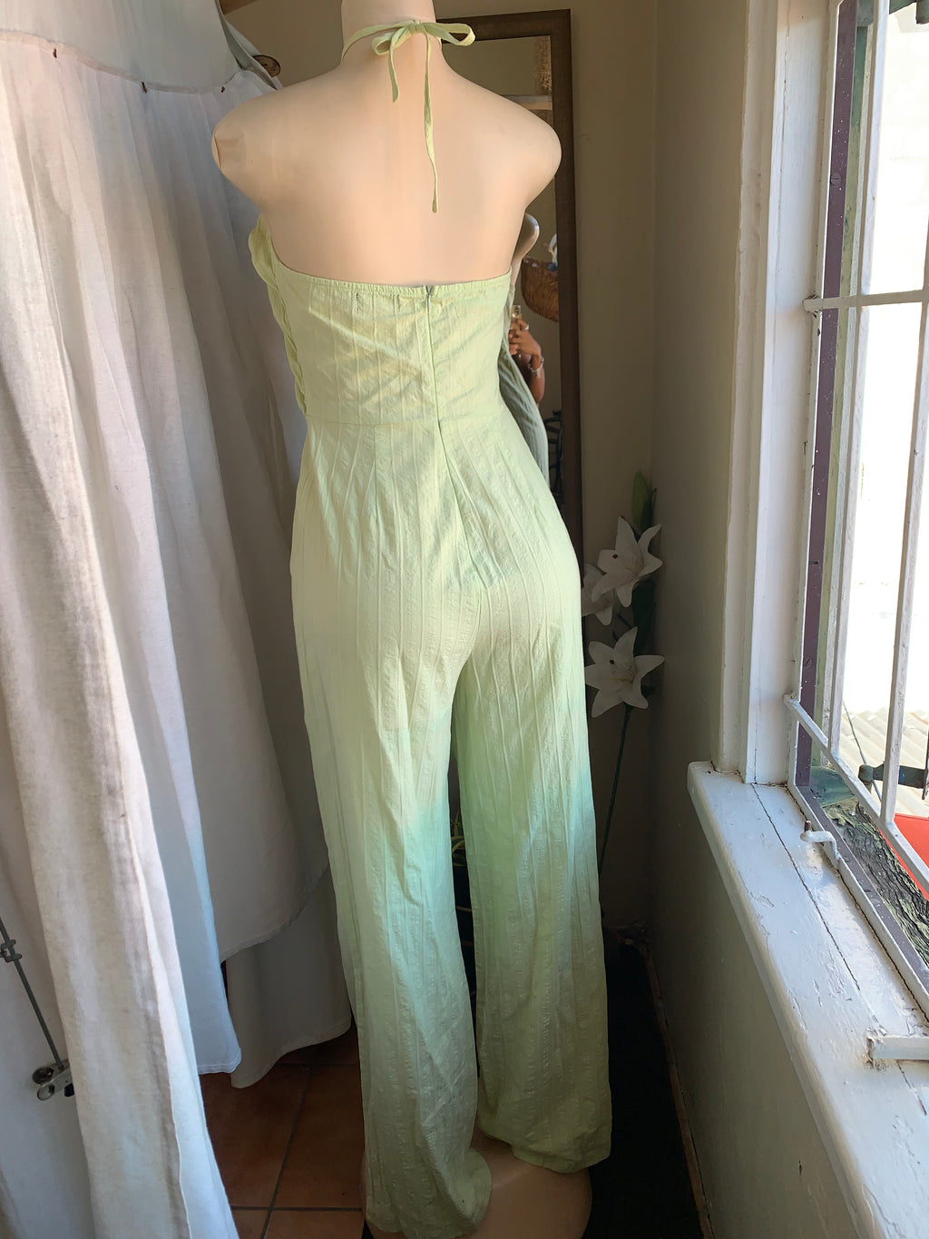 Cotton Mint green jumpsuit ~~~ s ,,,
