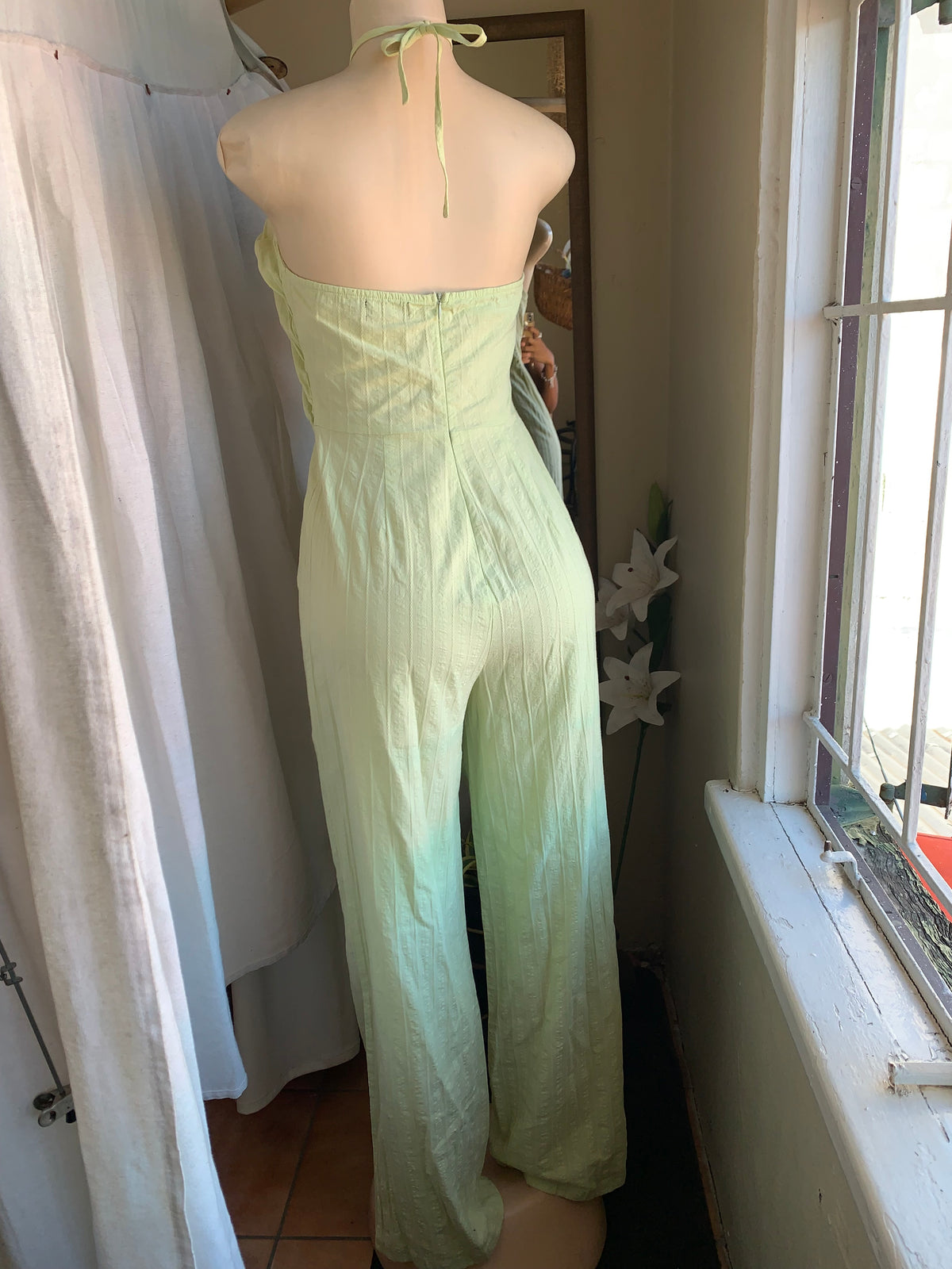 Cotton Mint green jumpsuit ~~~ s ,,,