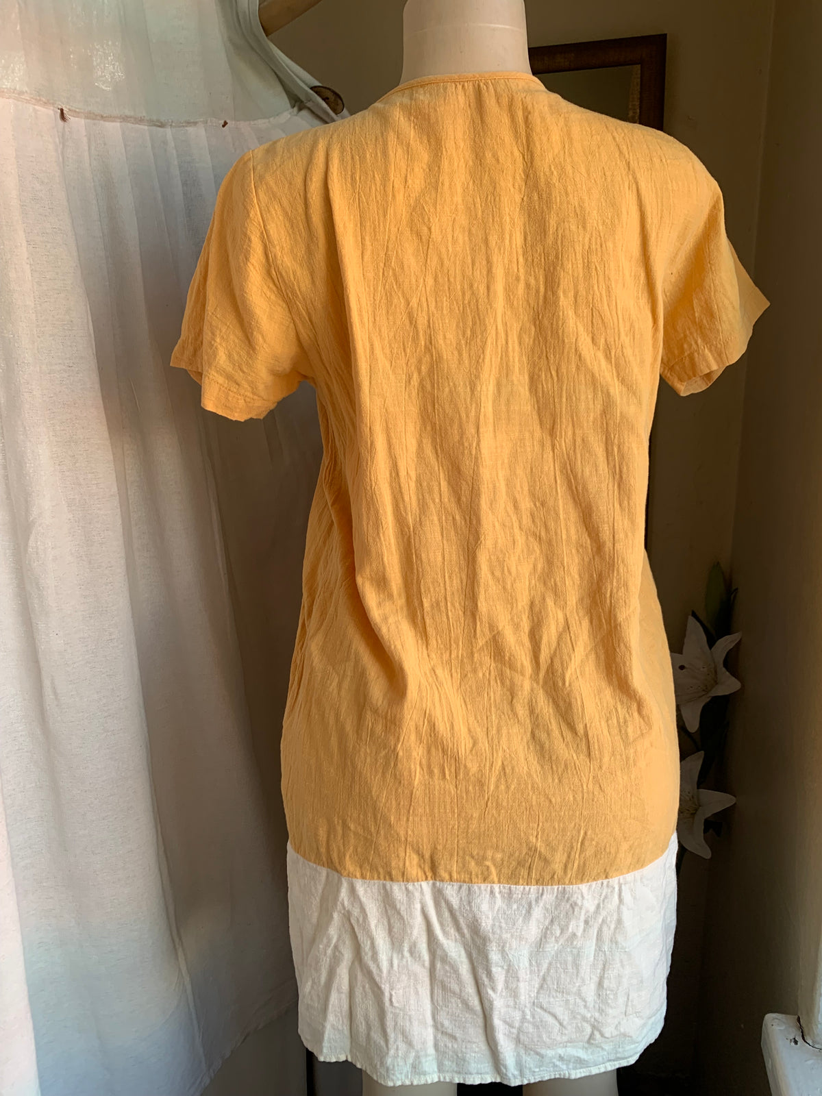 Mustard yellow organic blend shirt dress … M ,,,