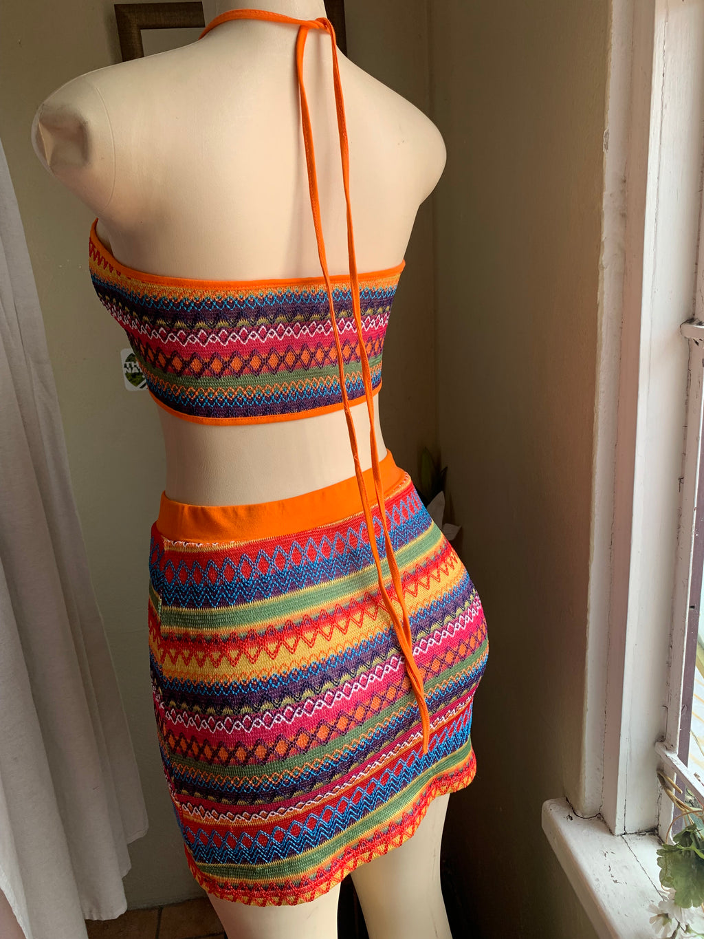 Rainbow ZigZag knit Skirt Set ... M