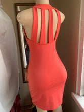 Load image into Gallery viewer, Pink racer back midi dress with back design M
