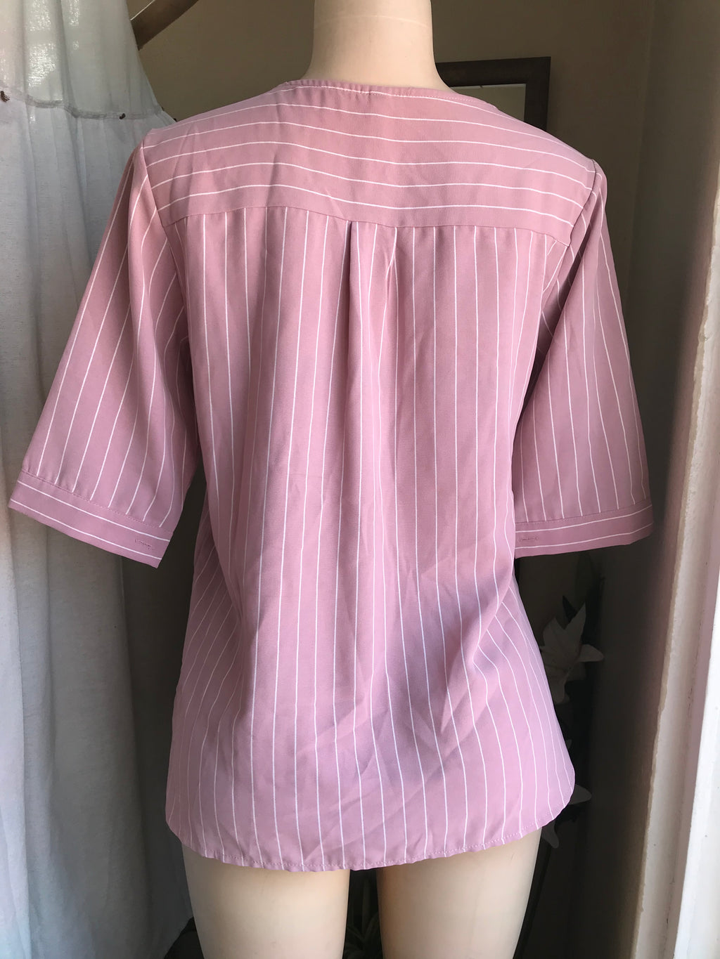 Pink pin stripe blouse … M