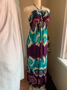 Halter tie dye maxi dress . L