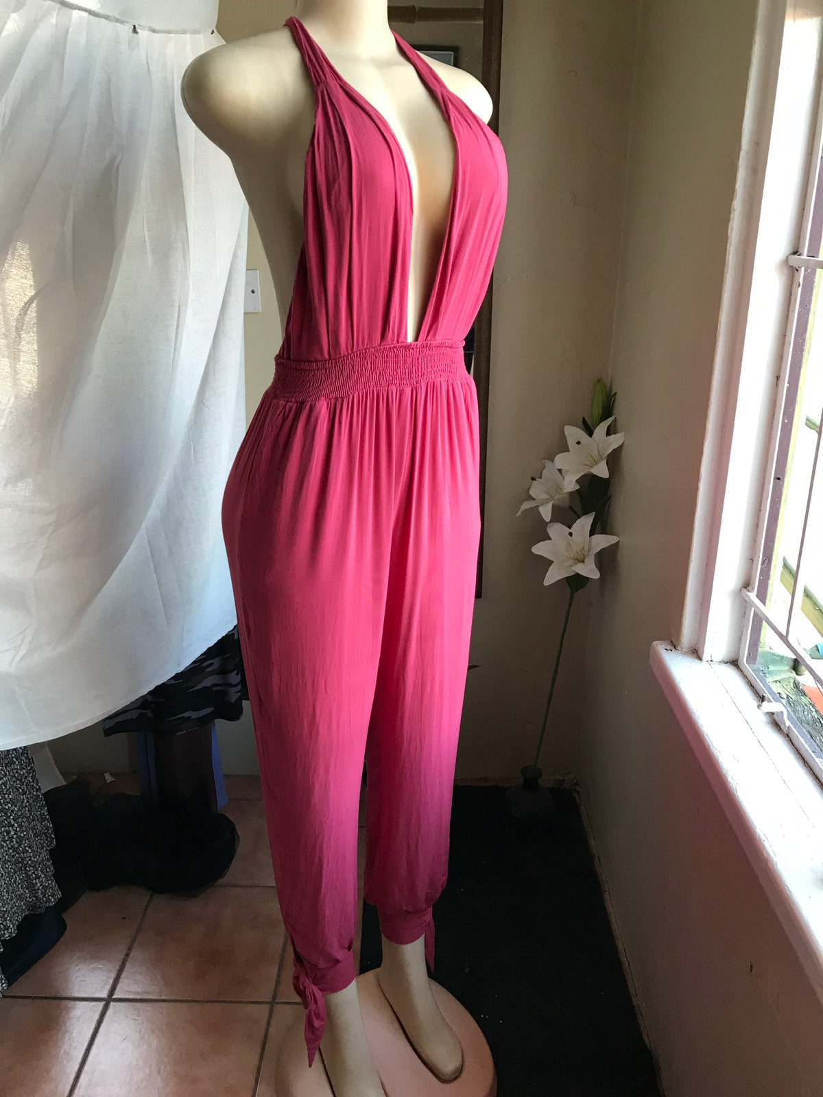 Pink jumpsuit backless ~~~ m