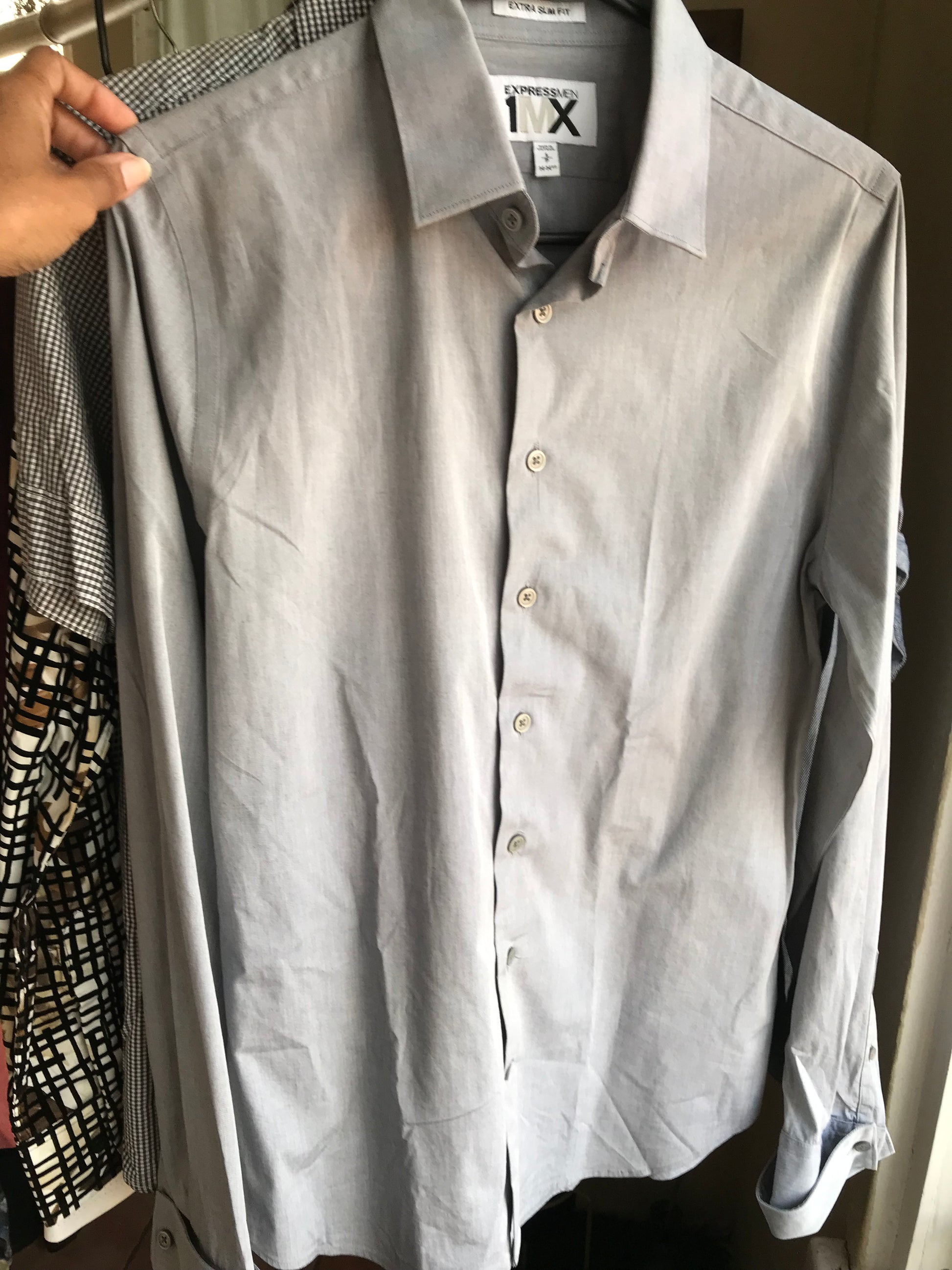 mens grey long sleeve shirt... S