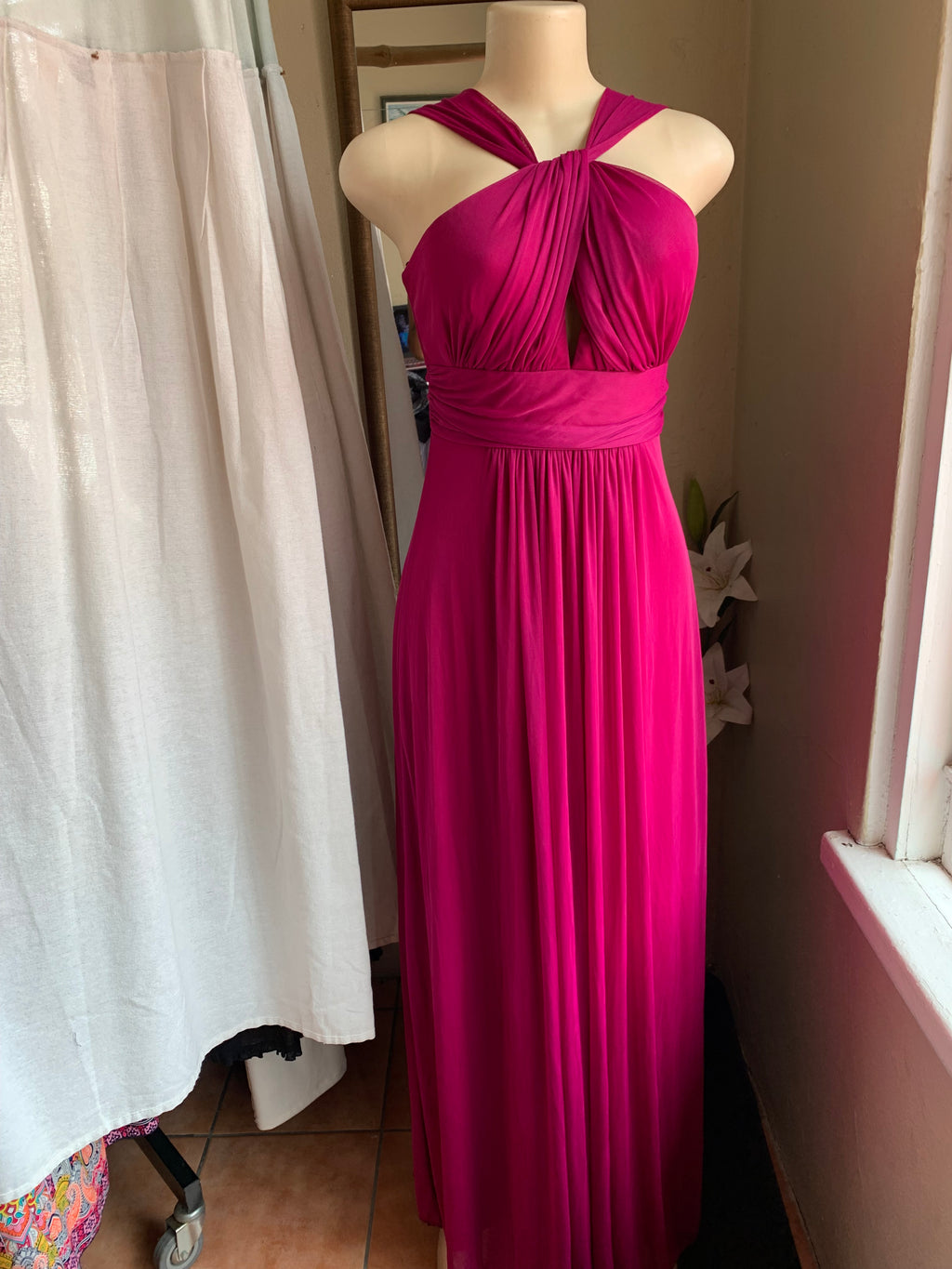 Magenta pink gown maxi dress M