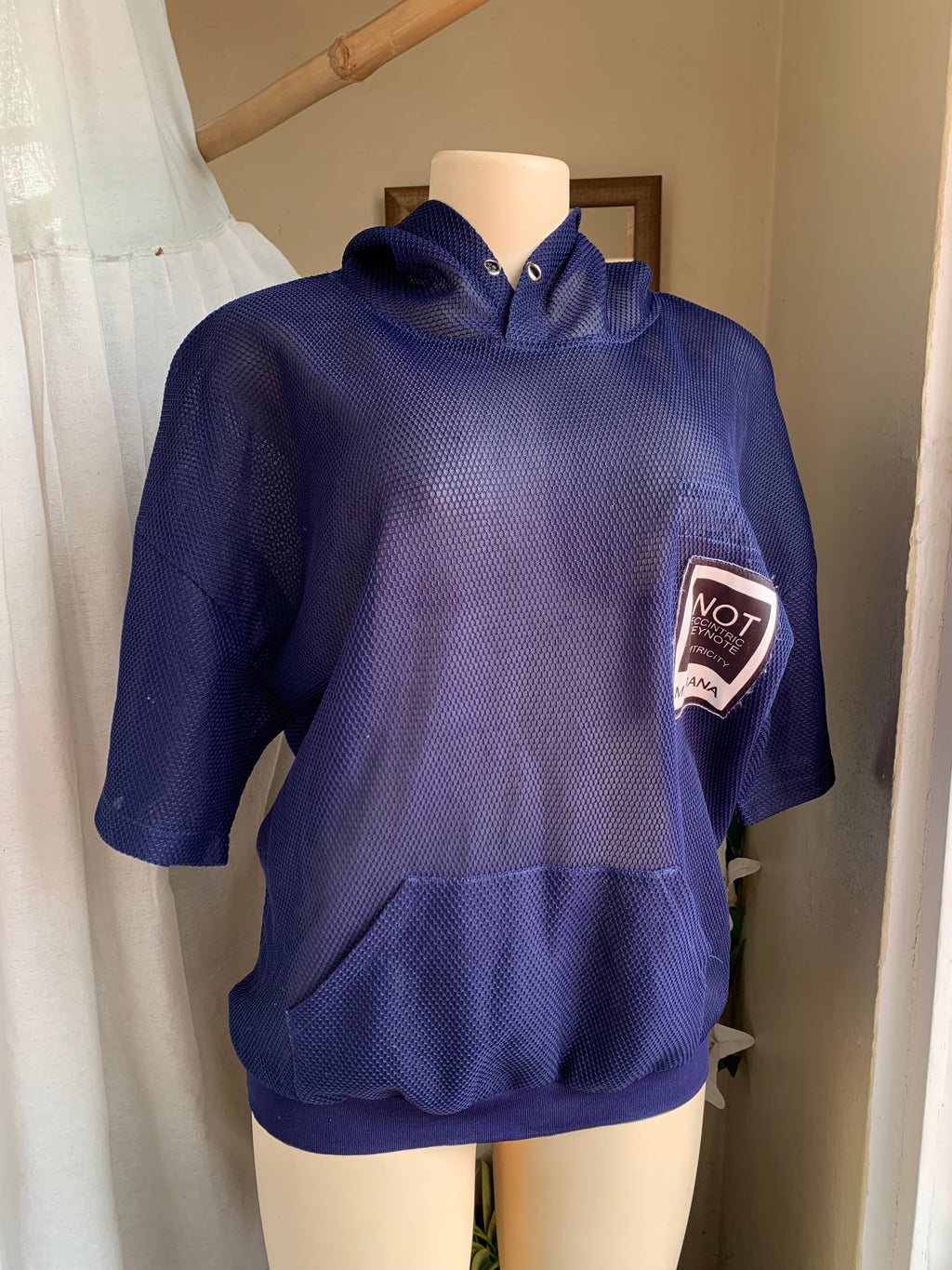 Navy blue mesh hoodie <<< fits up to L ... ;;;