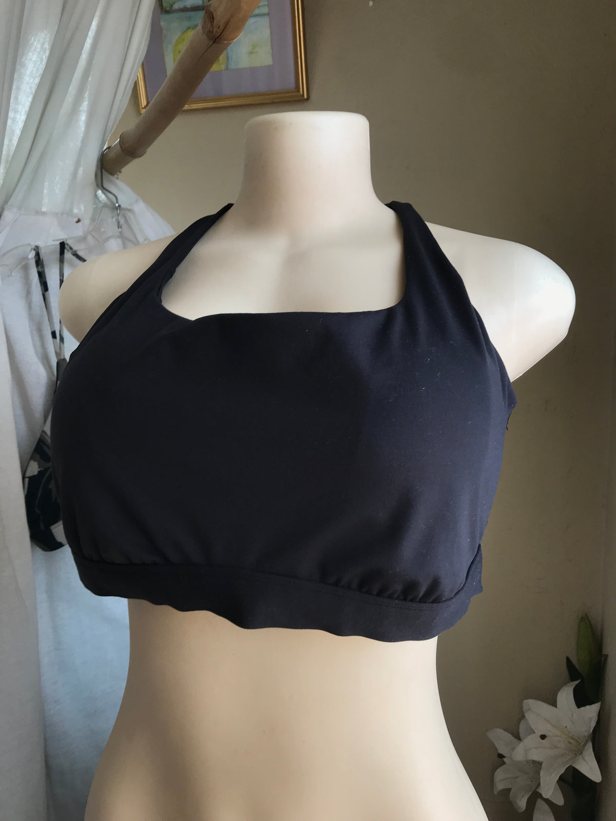 black plain exercise crop top... /xl : 2x