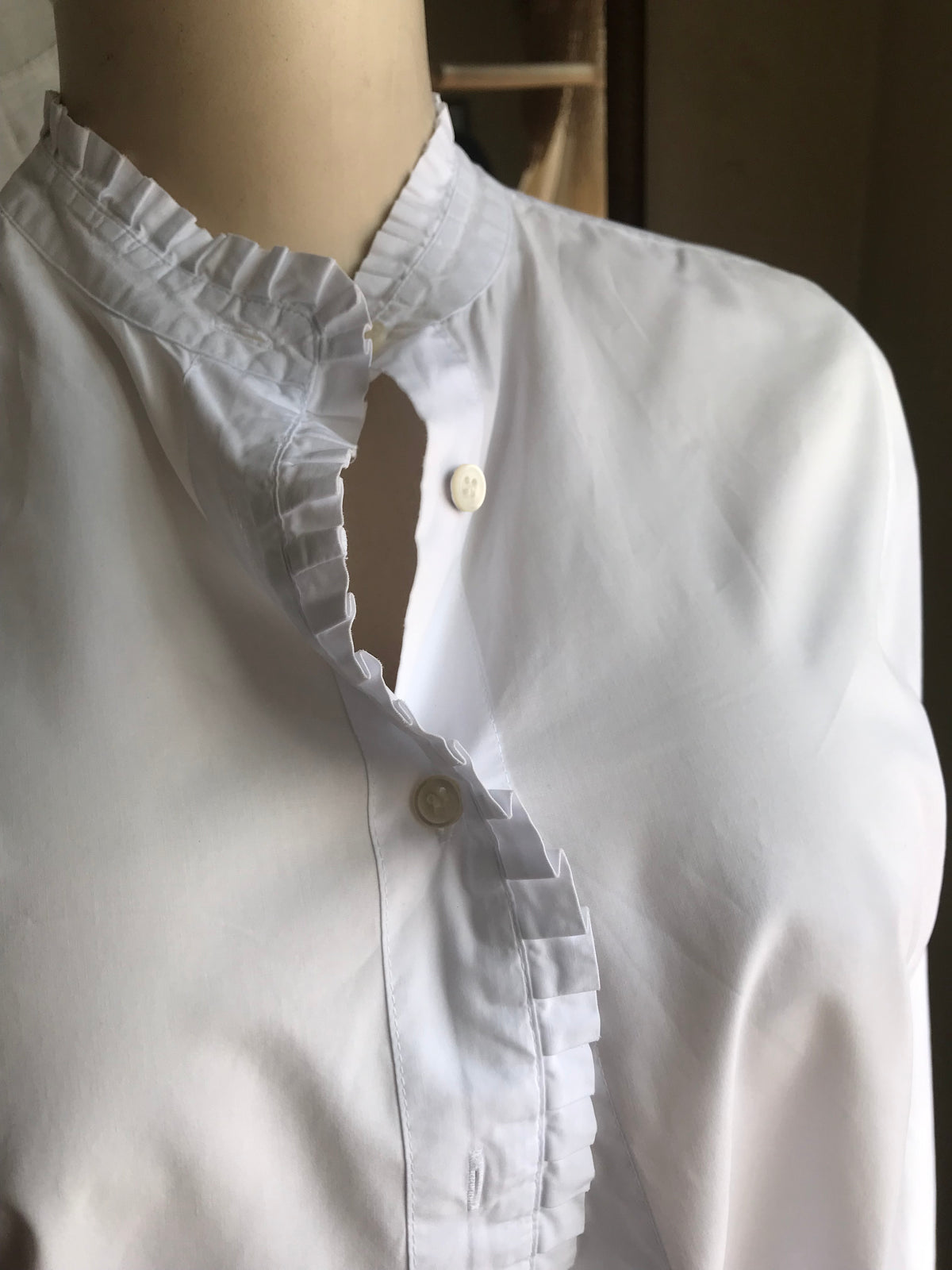 organic j crew button shirt white long sleeve