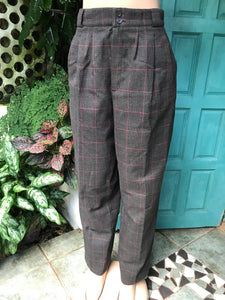 Vintage 100% wool organic houndstooth high waist professional pants ::: Size 14/m /w31 ^^^ ,,,