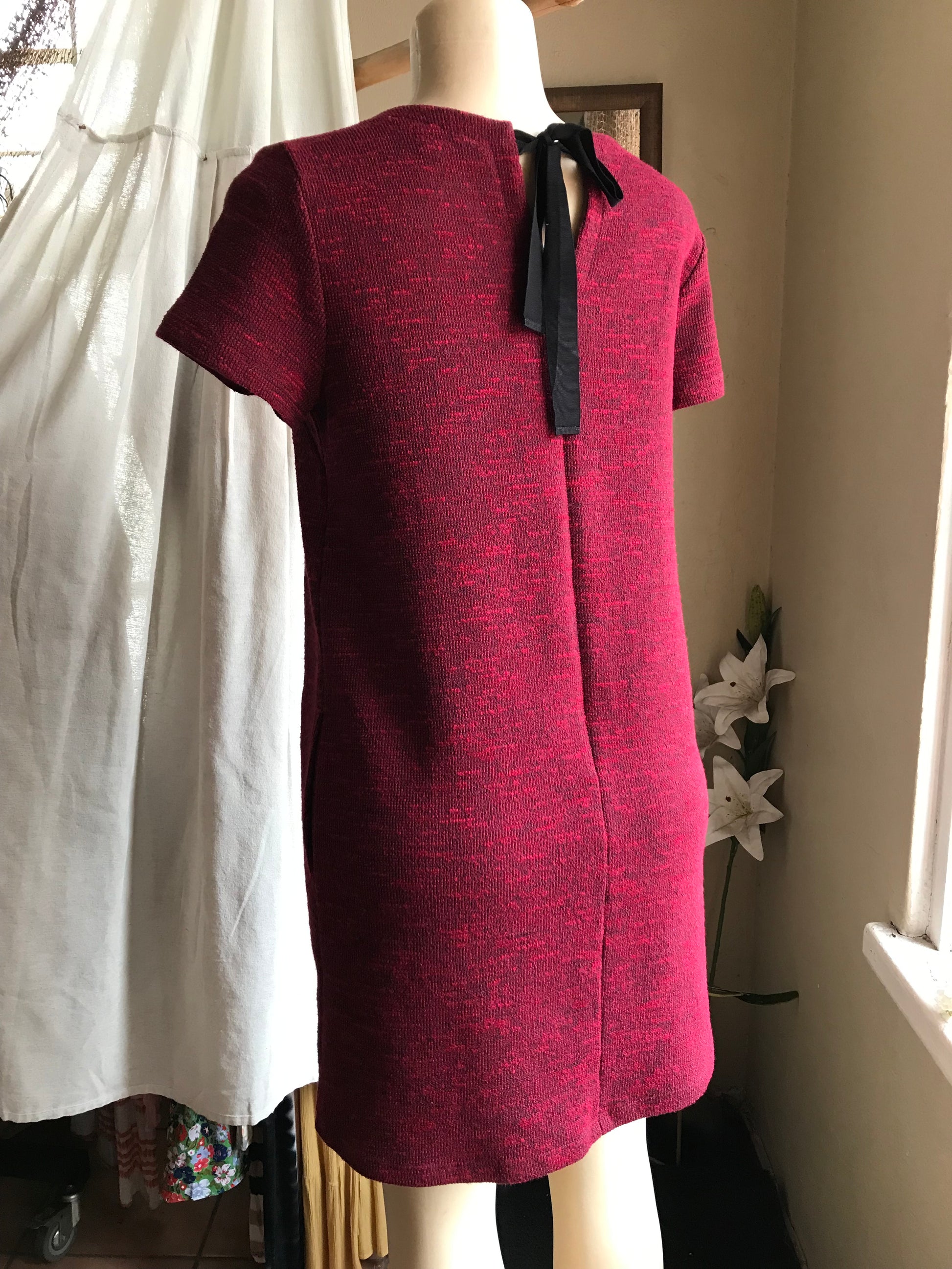 Ann Taylor professional red tweed tunic dress size 10/ M