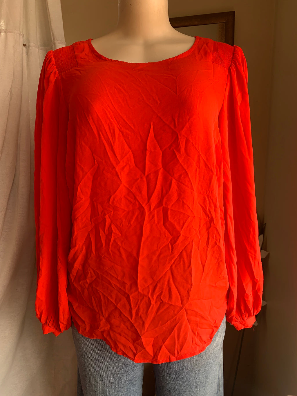 red long sleeve professiona blouse … /XL