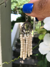 Load image into Gallery viewer, New cream chandelier bead silver earrings *** non tarnish (TNJ original)
