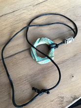 Load image into Gallery viewer, Long clay mint pendant necklace ***
