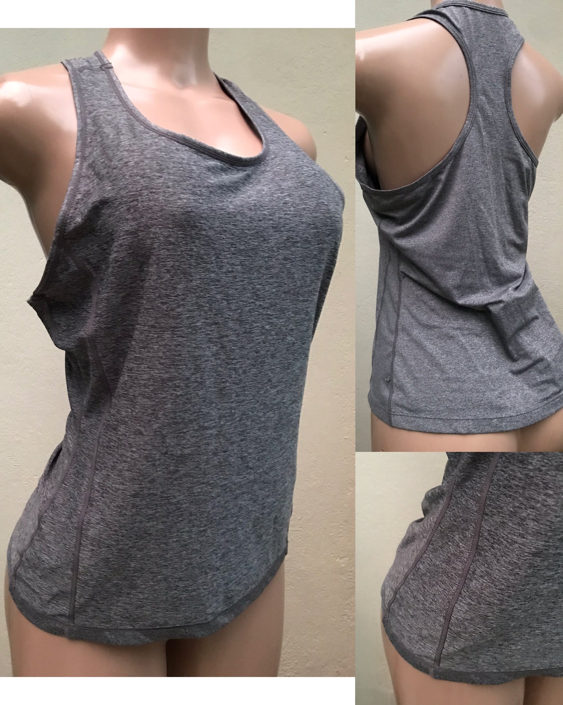 grey exercise racer back top... s/m