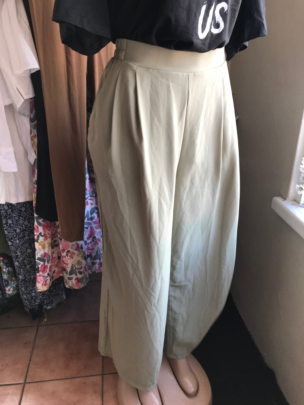 earth green palazzo pants /xl