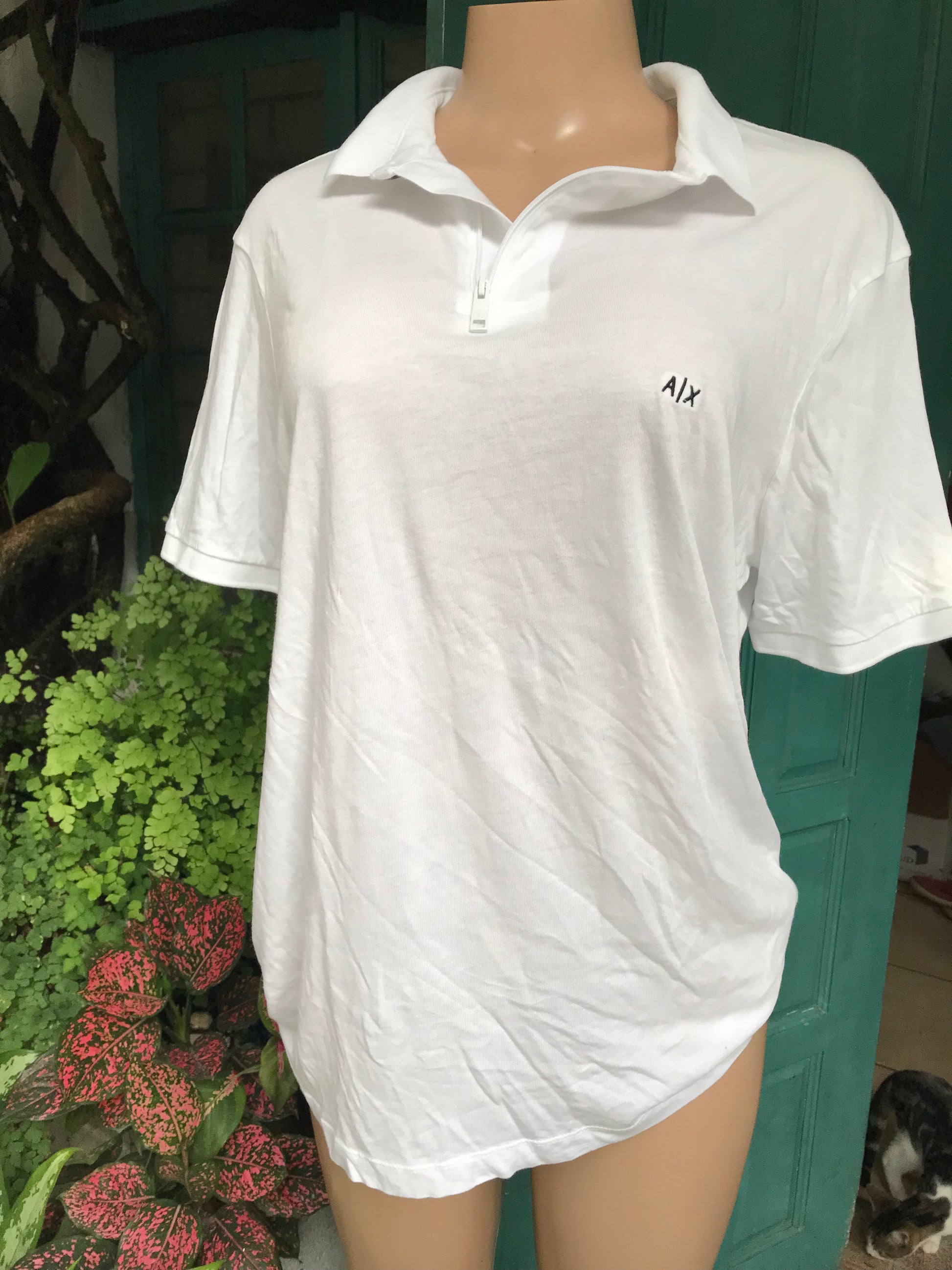 Armani white mens polo ... L ;;;