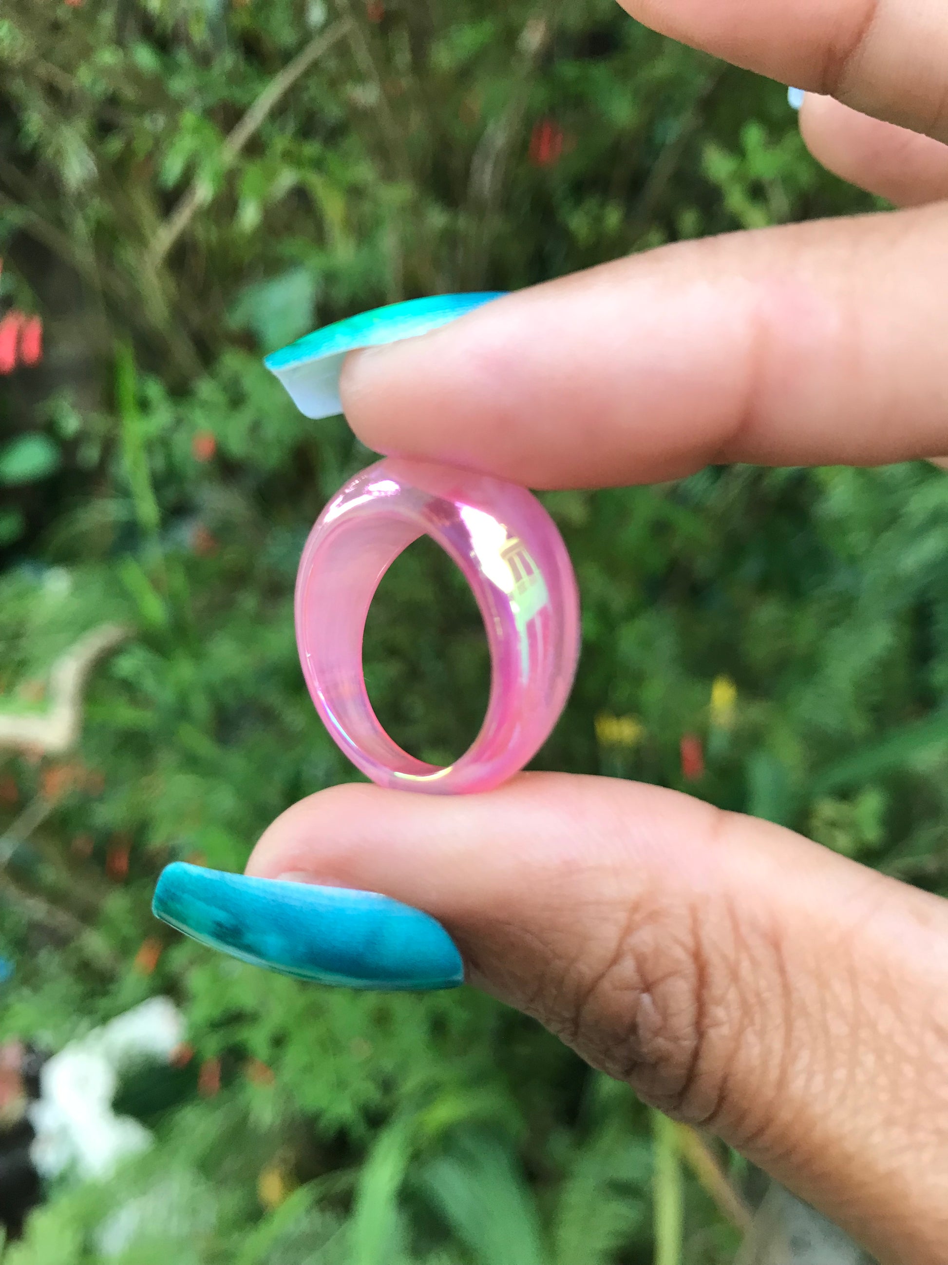 New Iridescent Bubble Colour Pop Rings *** acrylic