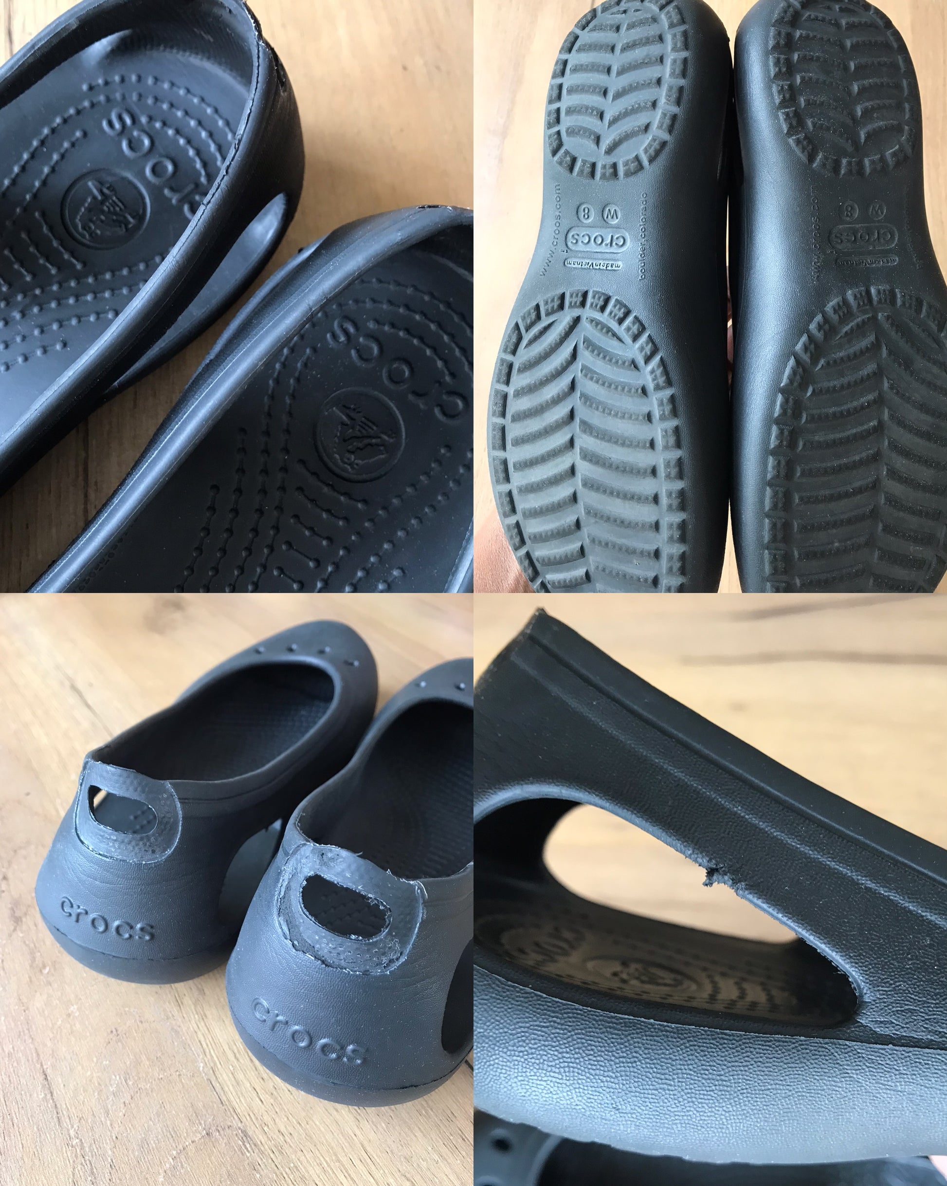 CROCS authentic black ballet flats /// size 8