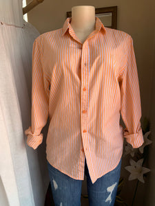 Orange stripe cotton work shirt … M ,,,