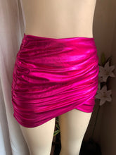 Load image into Gallery viewer, New Tag Hot Pink metallic mini skirt s
