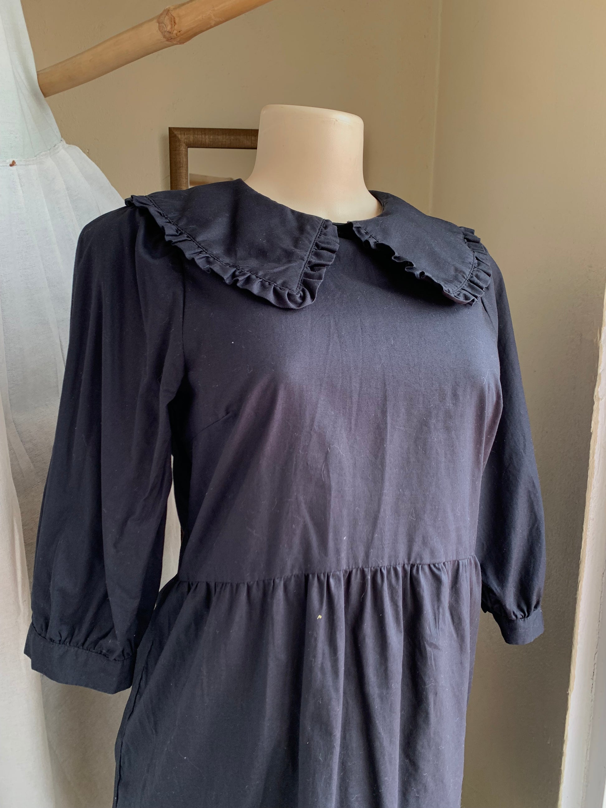 Cotton ruffle collared dress ,,, s