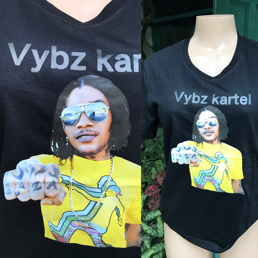 New Vybz Kartel Graphic Tee Black 100% Cotton ;;; M