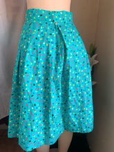 Load image into Gallery viewer, Turquoise confetti printed cotton A-line skirt ,,, s
