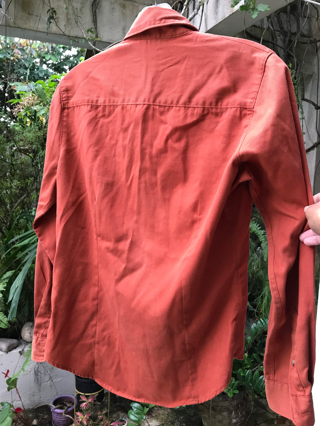 Rust Organic Button Shirt ... S ,,,