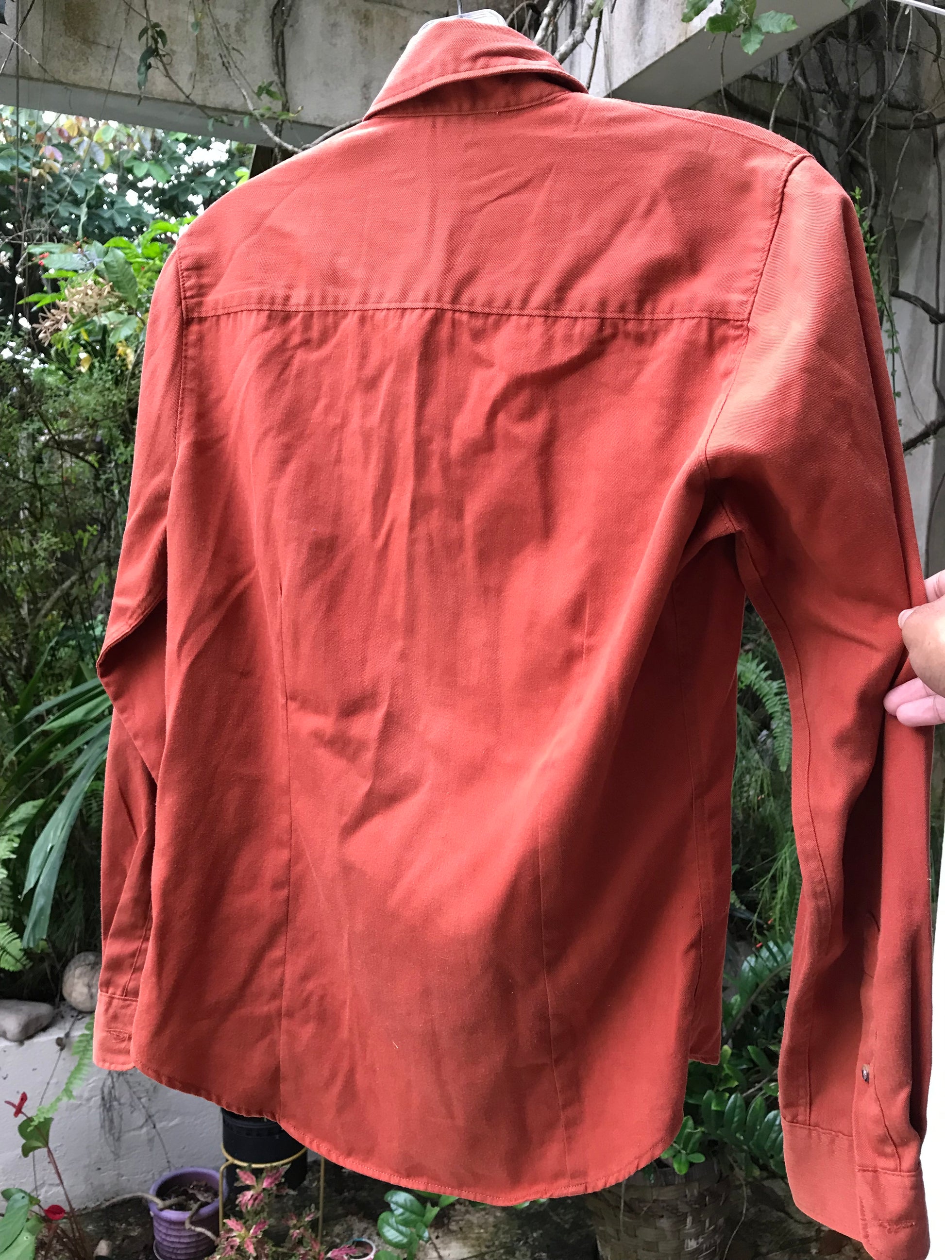 Rust Organic Button Shirt ... S ,,,
