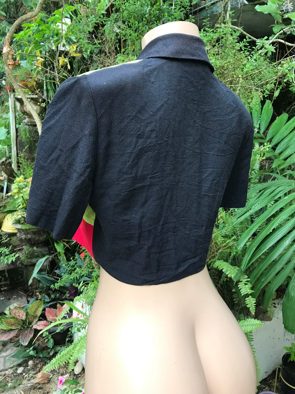 Vintage Colour Block Cropped Jacket ^^^ S >>>