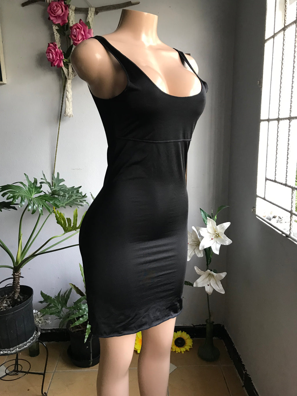 Black Slip Dress . M